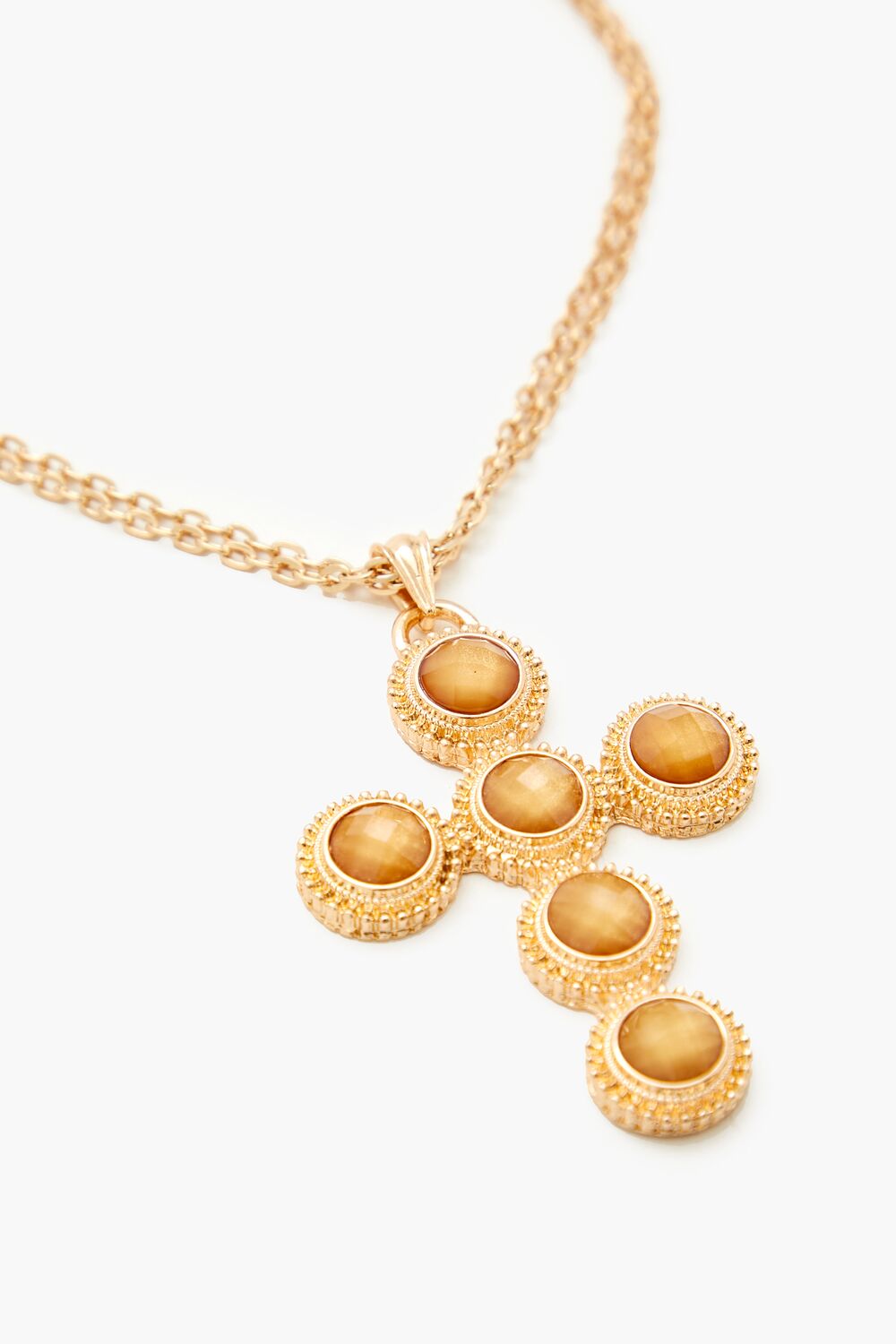 Layered Faux Gem Cross Necklace | Forever 21 outlet