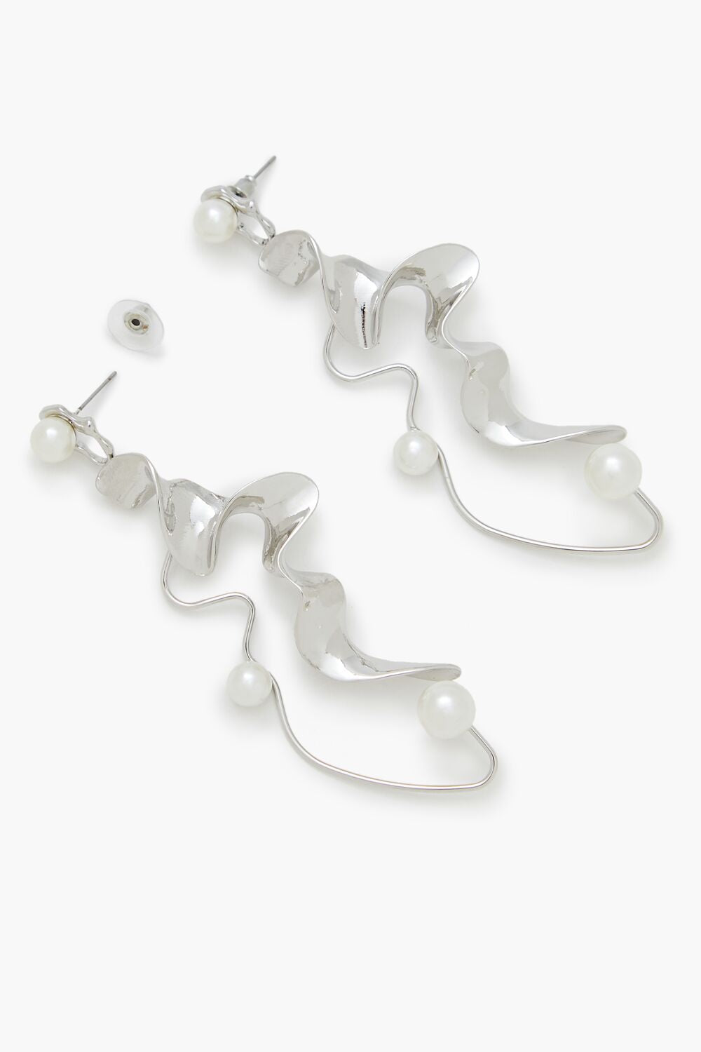 Faux Pearl Abstract Drop Earrings | Forever 21 online