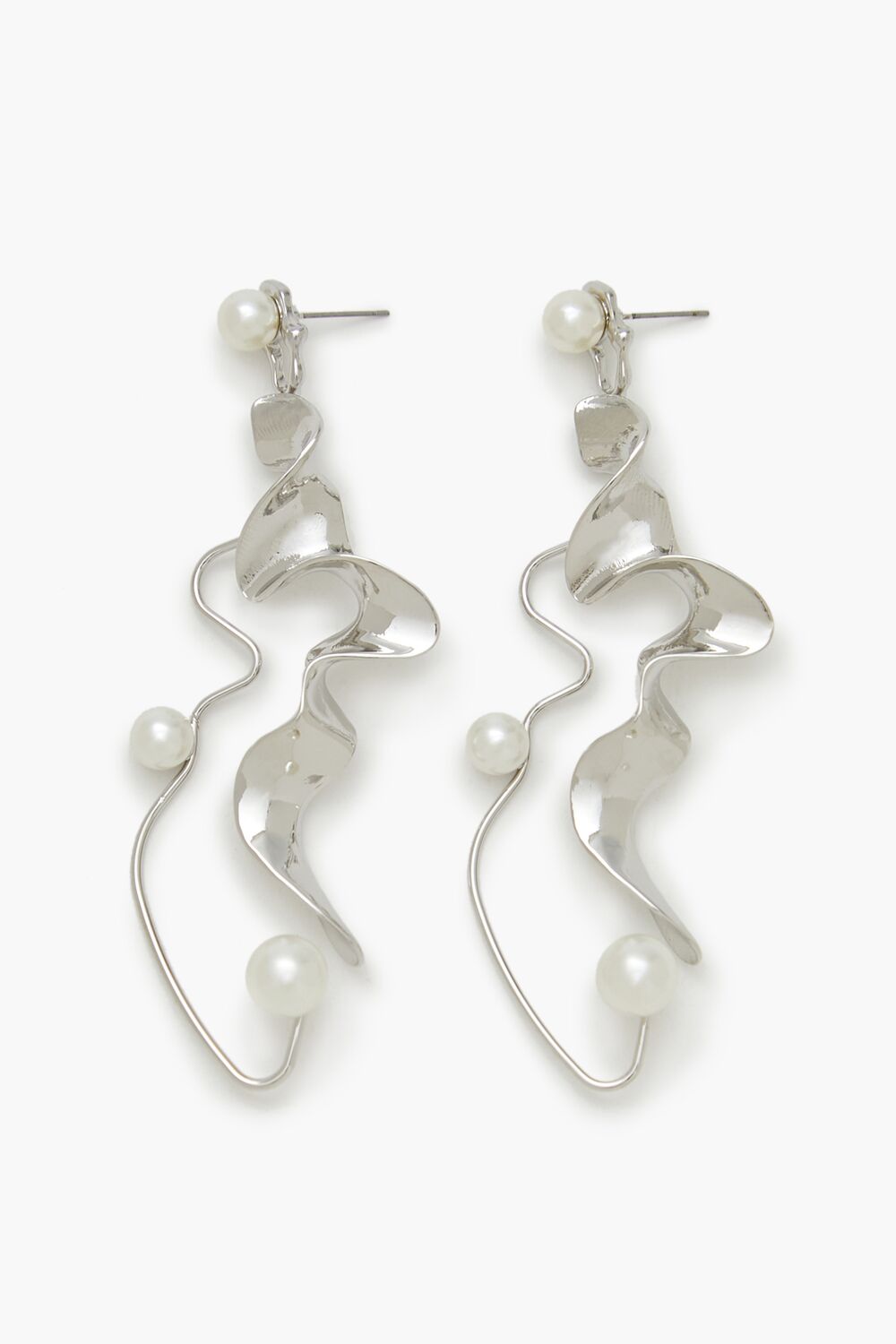 Faux Pearl Abstract Drop Earrings | Forever 21 online