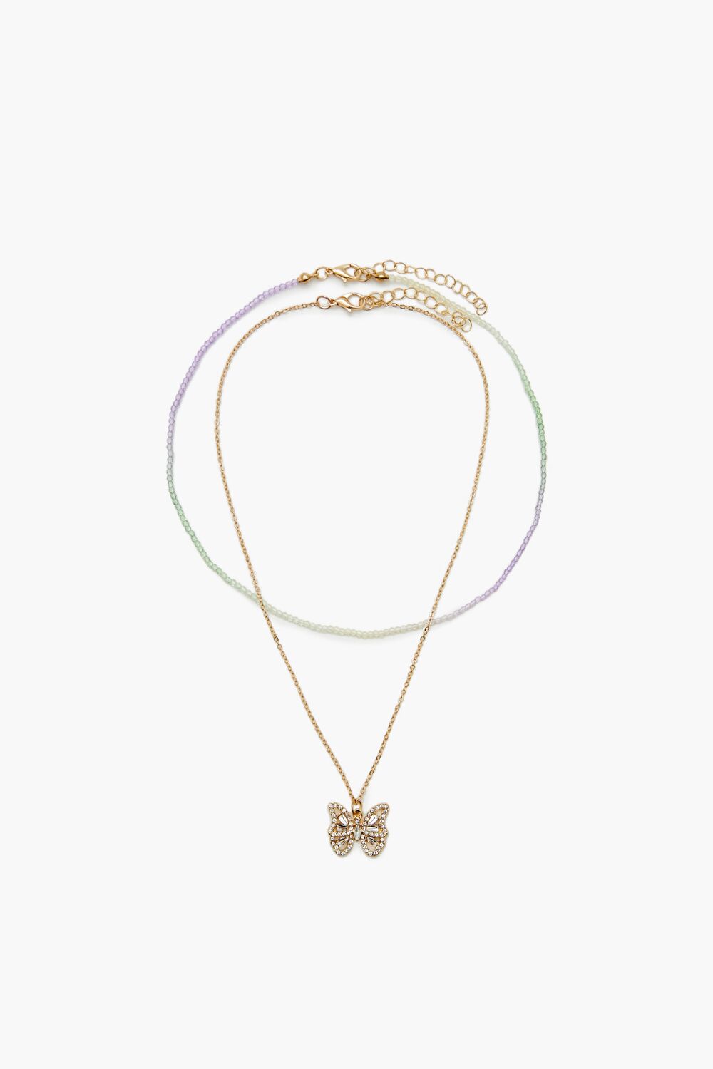 Butterfly & Bead Necklace Set | Forever 21 US