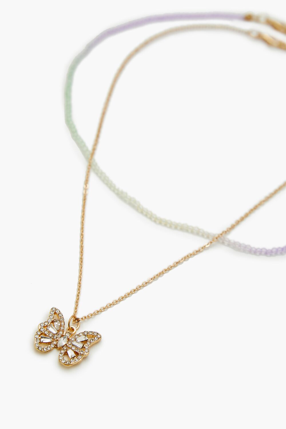 Butterfly & Bead Necklace Set | Forever 21 US
