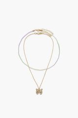 Butterfly & Bead Necklace Set | Forever 21 US