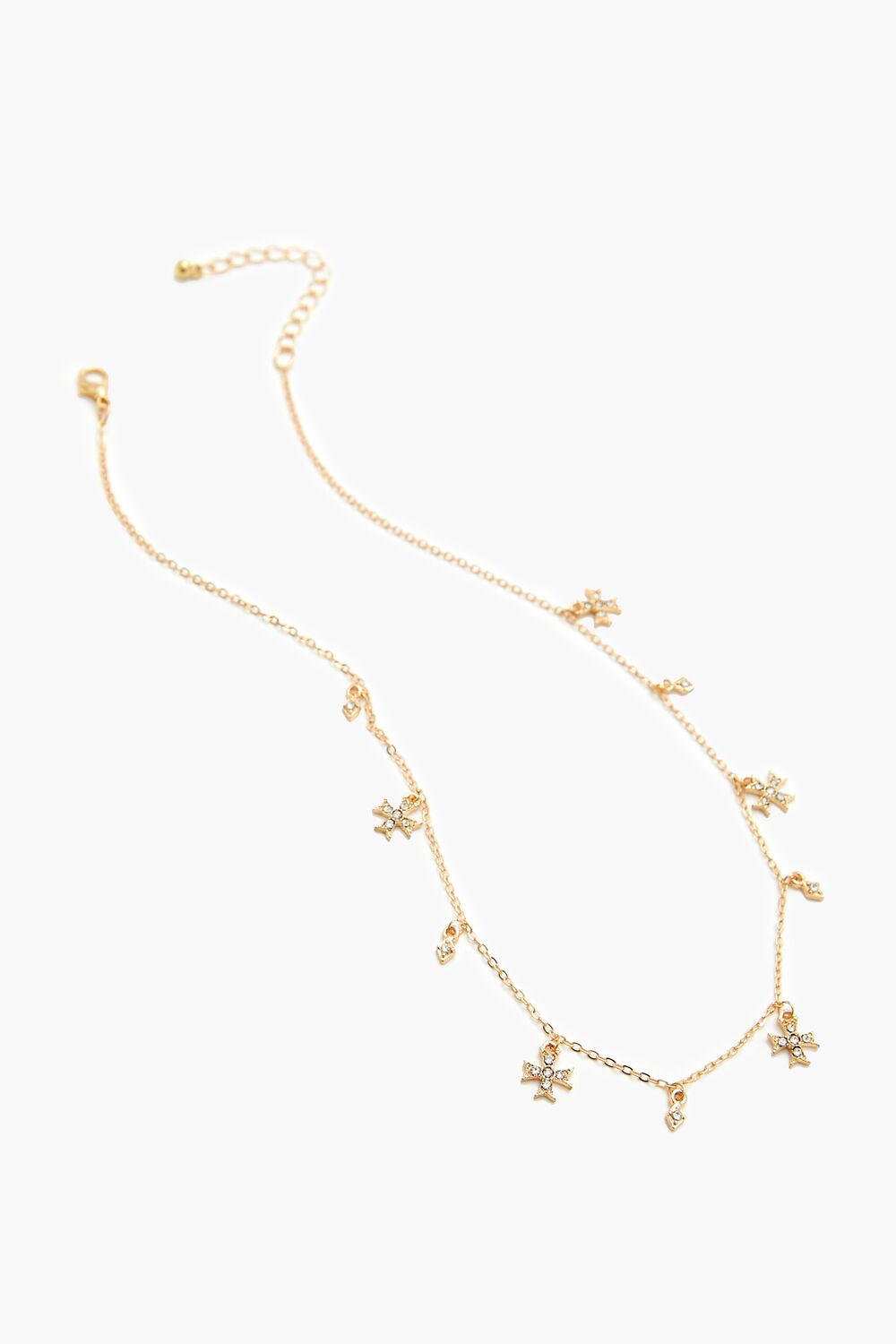 Rhinestone Cross Charm Necklace | Forever 21 on sale