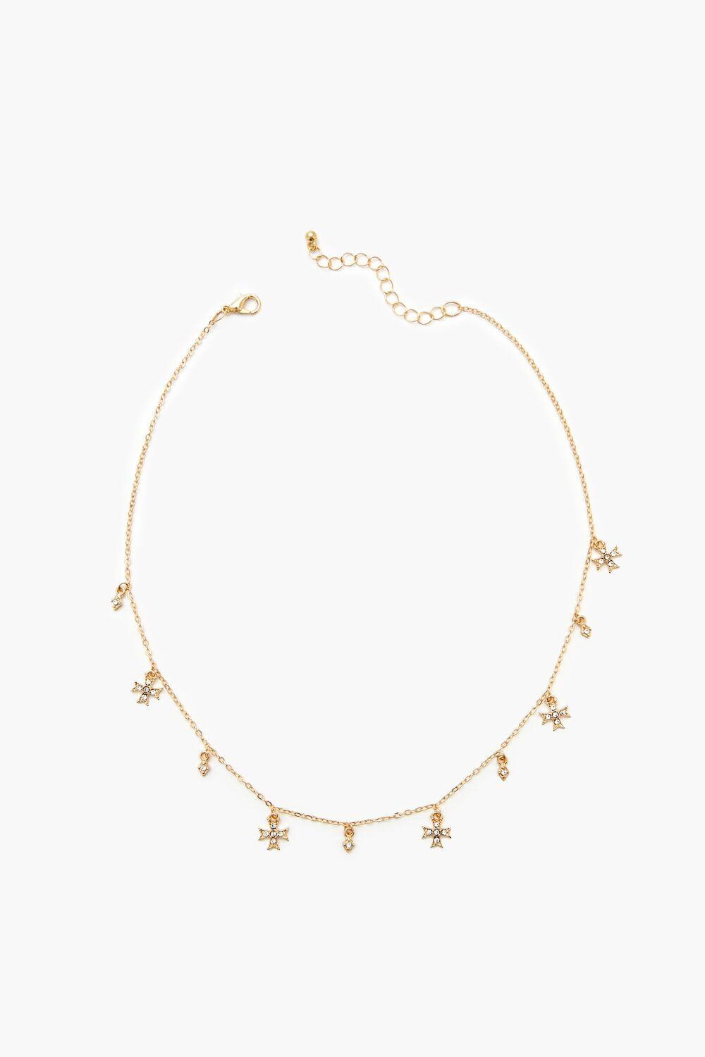 Rhinestone Cross Charm Necklace | Forever 21 on sale