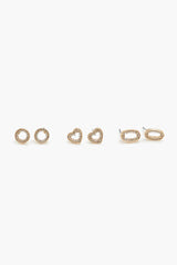 Cutout Heart Stud Earring Set | Forever 21 outlet
