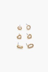 Cutout Heart Stud Earring Set | Forever 21 outlet