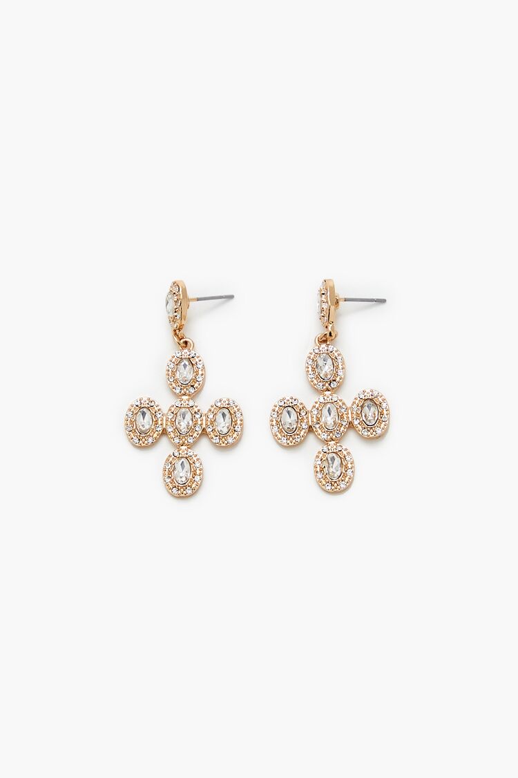 Faux Gem Cross Drop Earrings | Forever 21 online