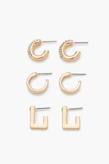 Rhinestone Geo Hoop Earring Set | Forever 21 US
