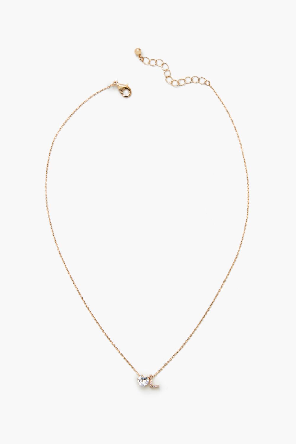 Faux Gem Initial Charm Necklace | Forever 21 on sale
