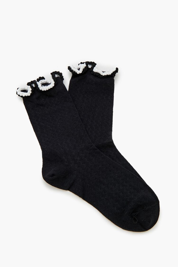 Pom Pom Lettuce-Edge Crew Socks | Forever 21 sale