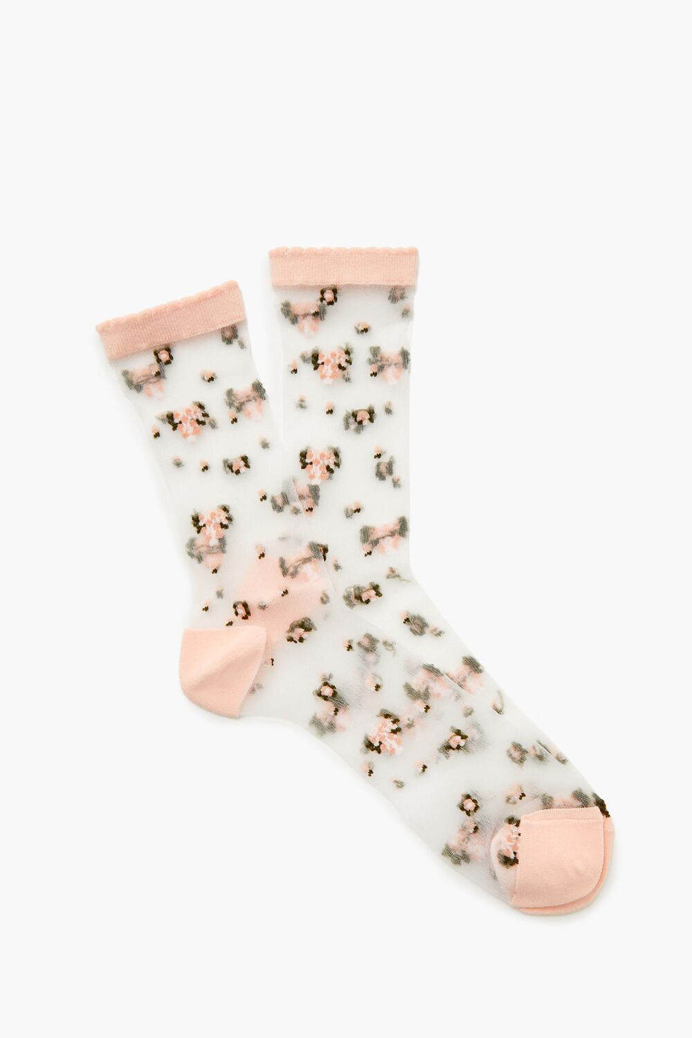 Flower Print Mesh Crew Socks | Forever 21 near me