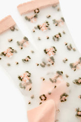 Flower Print Mesh Crew Socks | Forever 21 near me