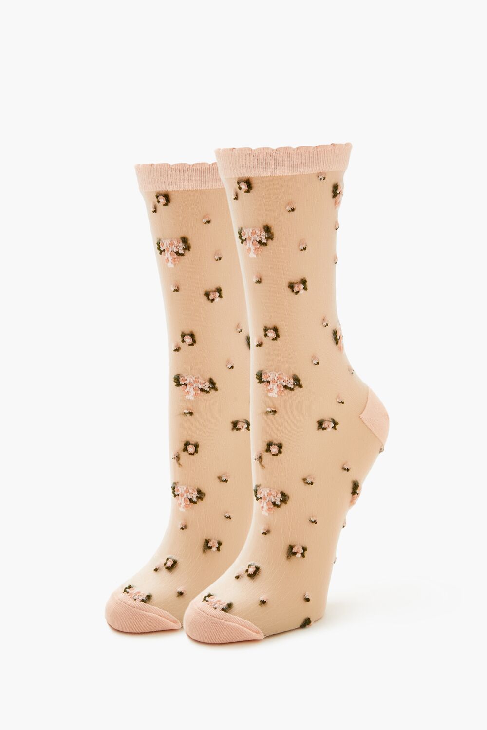 Flower Print Mesh Crew Socks | Forever 21 near me