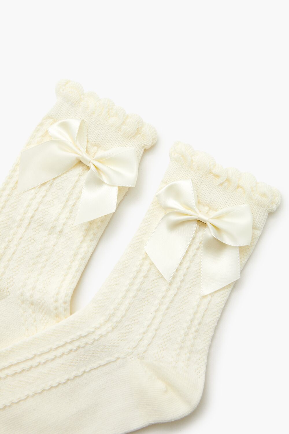 Bow Cable Knit Crew Socks | Forever 21 sale