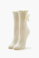 Bow Cable Knit Crew Socks | Forever 21 sale