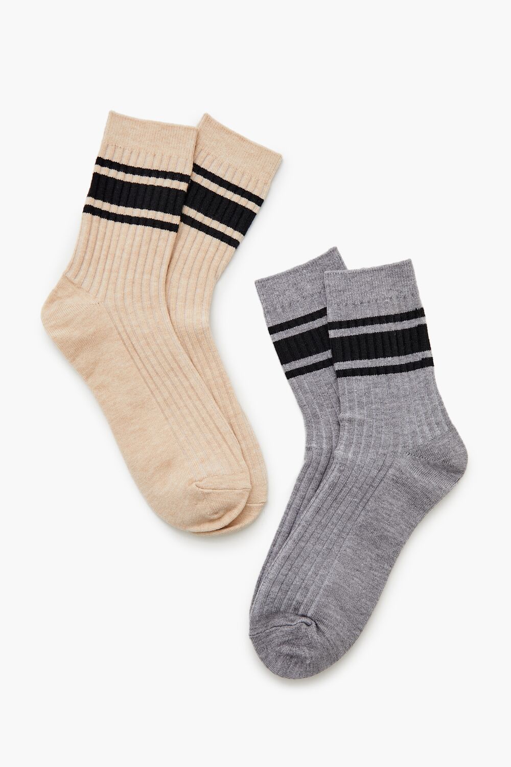 Varsity-Striped Crew Socks Set - 2 pack | Forever 21 on sale