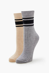 Varsity-Striped Crew Socks Set - 2 pack | Forever 21 on sale