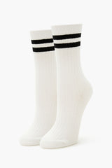 Ribbed Varsity-Striped Crew Socks | Forever 21 US