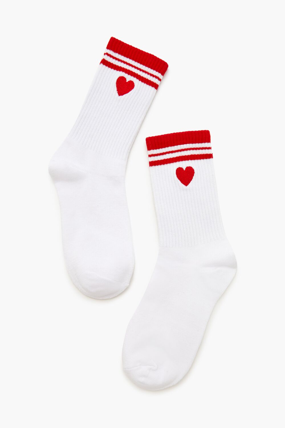 Varsity-Striped Heart Crew Socks | Forever 21 outlet