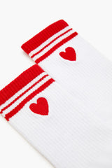 Varsity-Striped Heart Crew Socks | Forever 21 outlet
