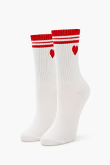 Varsity-Striped Heart Crew Socks | Forever 21 outlet
