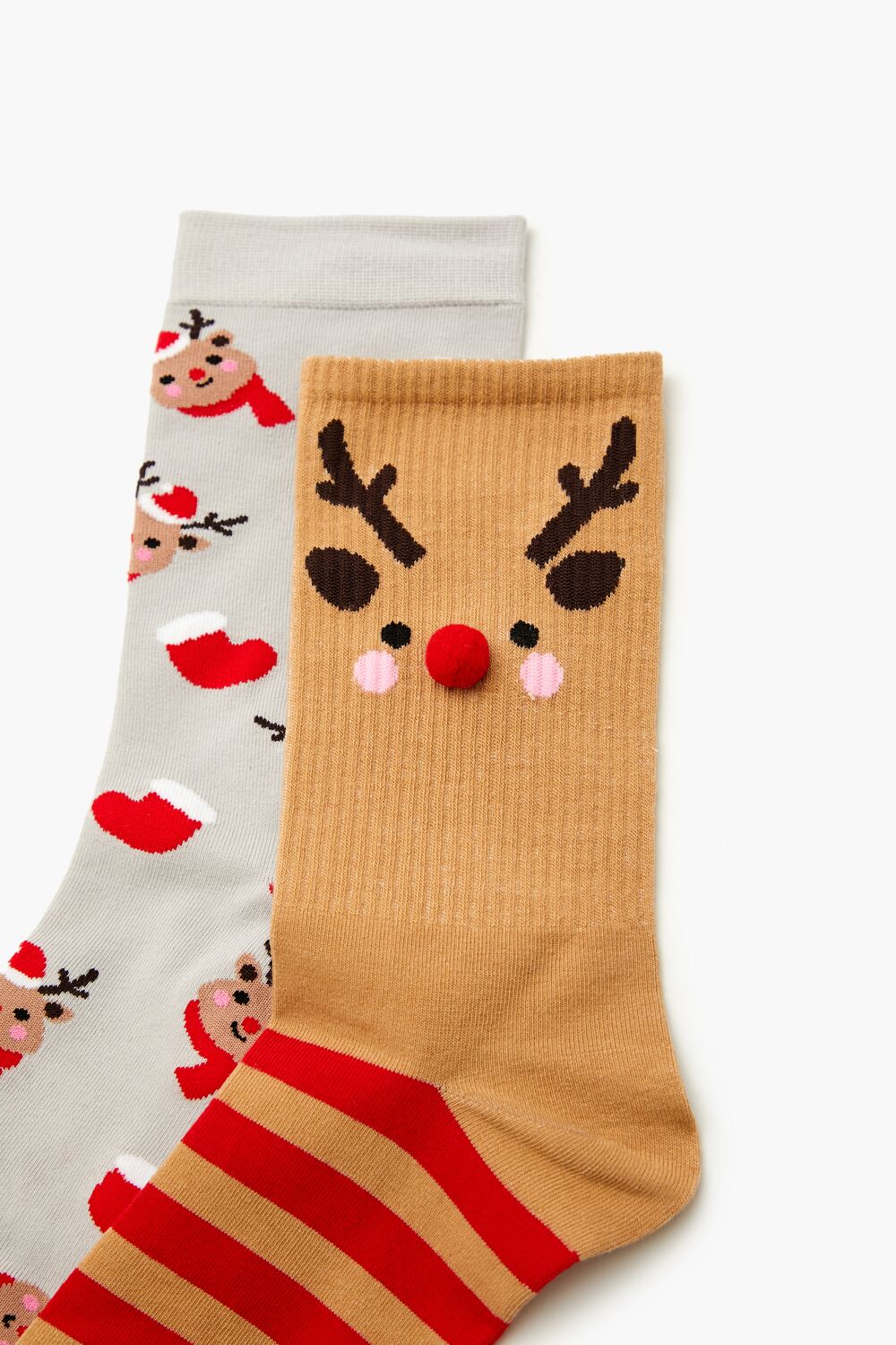 Reindeer Pom Pom Crew Socks - 2 pack | Forever 21 near me