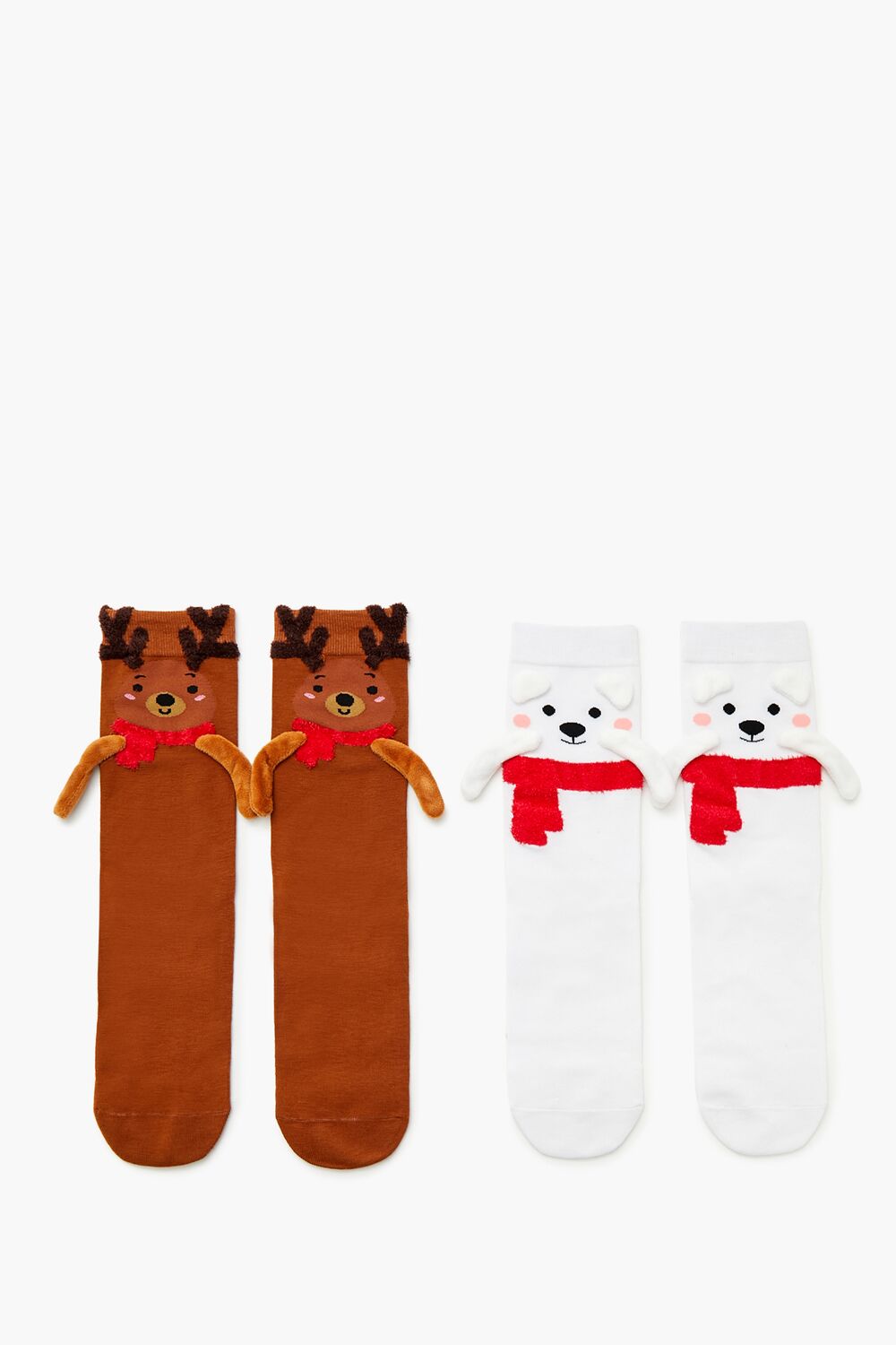 Polar Bear & Reindeer Crew Socks Set - 2 pack | Forever 21 sale