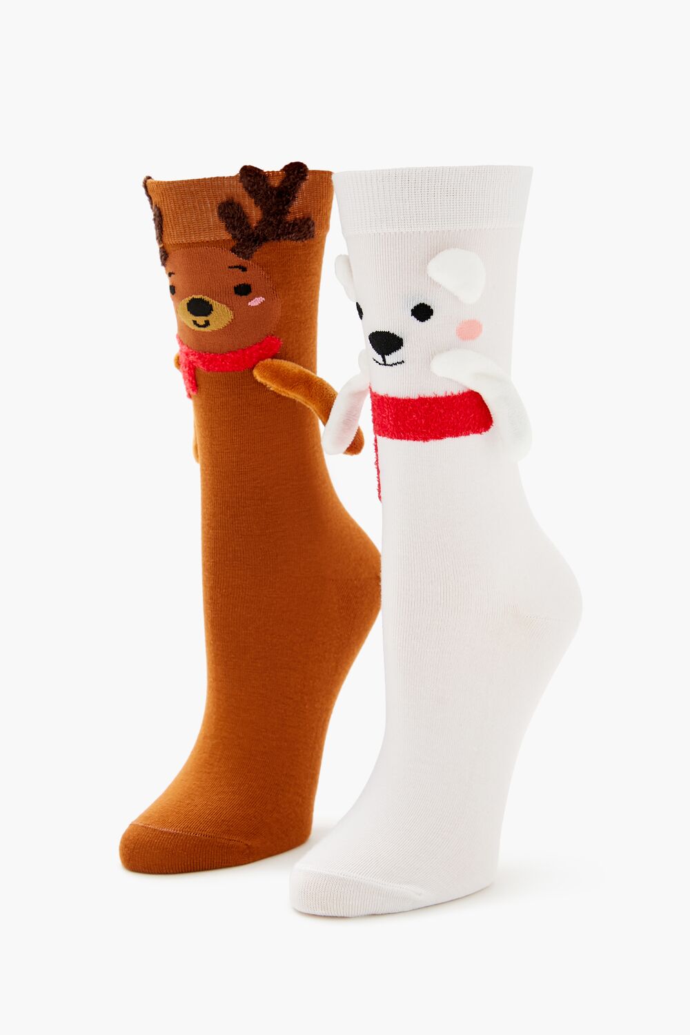 Polar Bear & Reindeer Crew Socks Set - 2 pack | Forever 21 sale