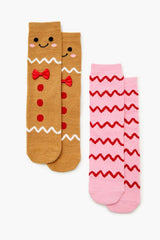 Gingerbread Man Crew Socks Set - 2 pack | Forever 21 on sale