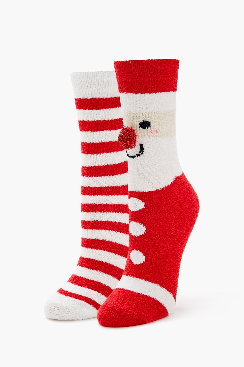Santa Pom Pom Crew Socks Set - 2 pack | Forever 21 discount