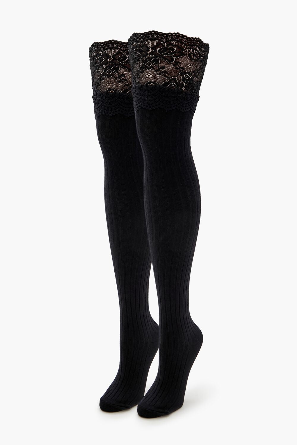 Scalloped Lace Thigh-High Socks | Forever 21 outlet