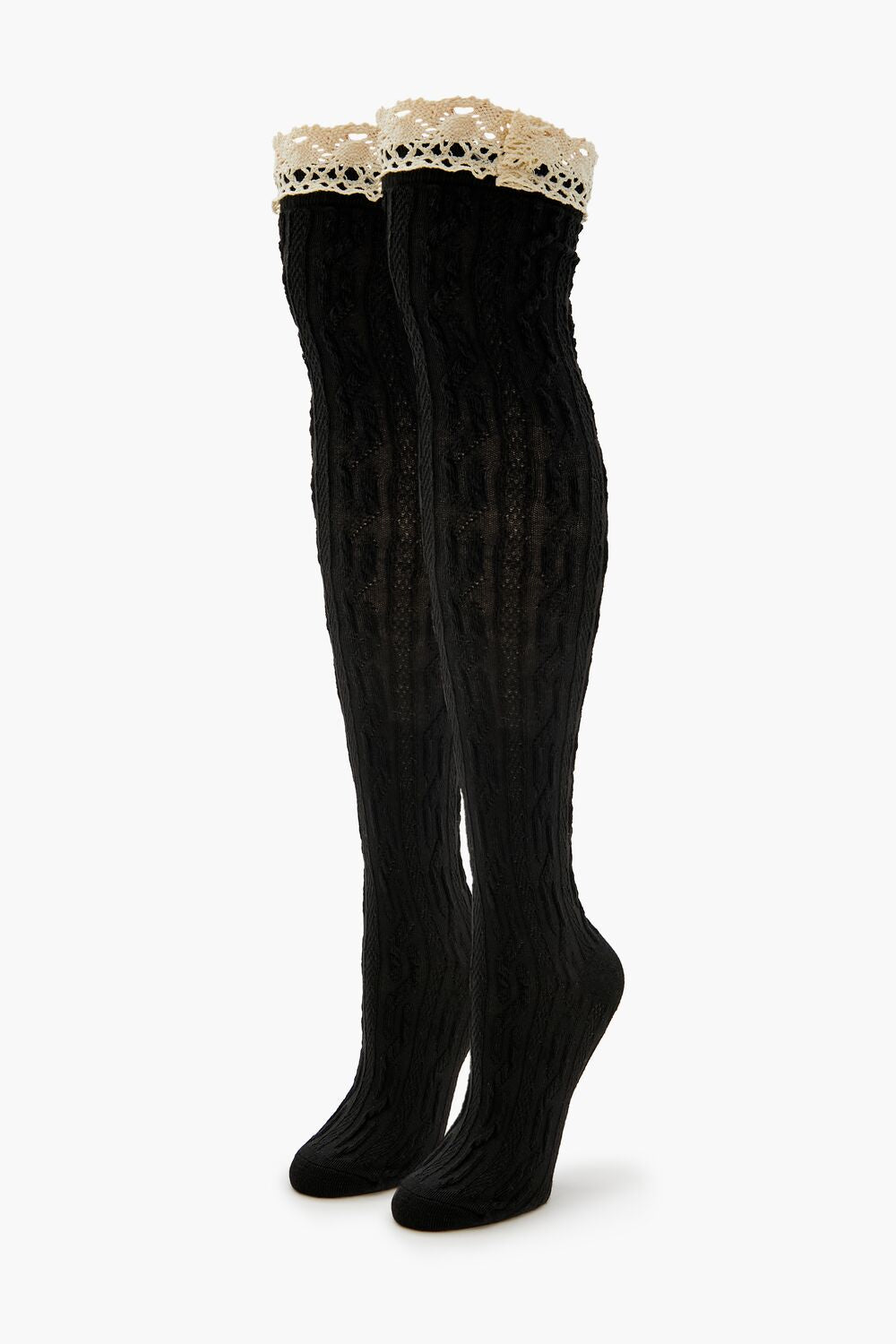 Crochet Lace Thigh-High Socks | Forever 21 online