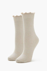 Ribbed Lettuce-Edge Crew Socks | Forever 21 near me