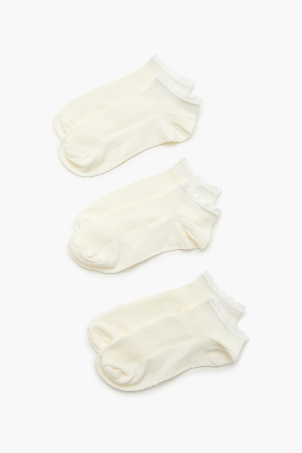Ruffle-Trim Ankle Socks Set - 3 pack | Forever 21 US
