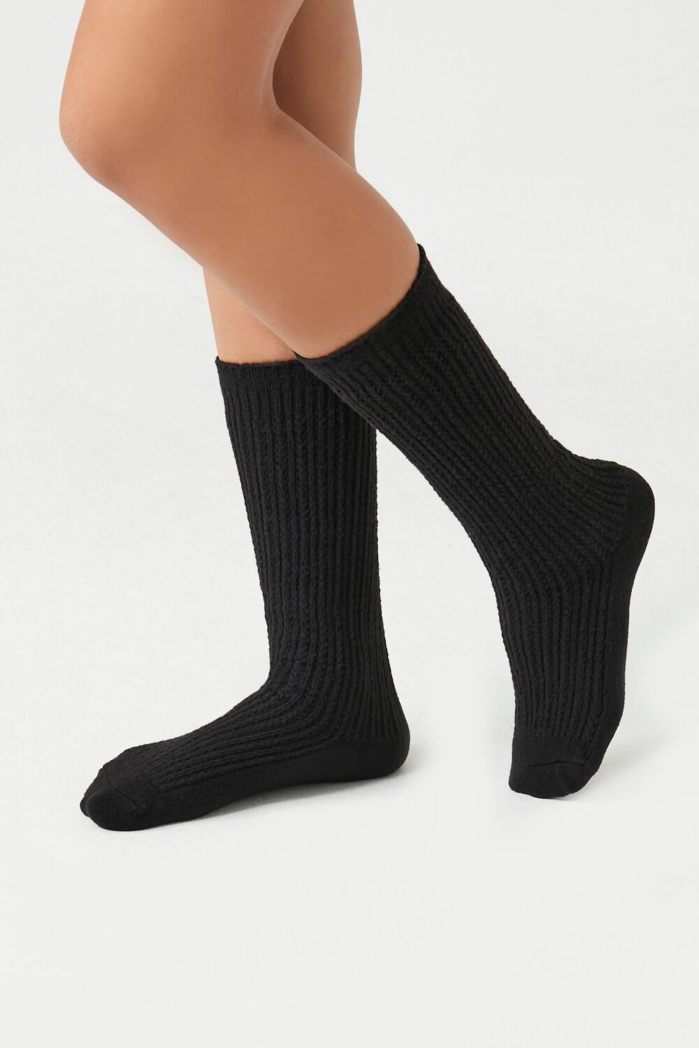 Pointelle Knit Crew Socks | Forever 21 near me