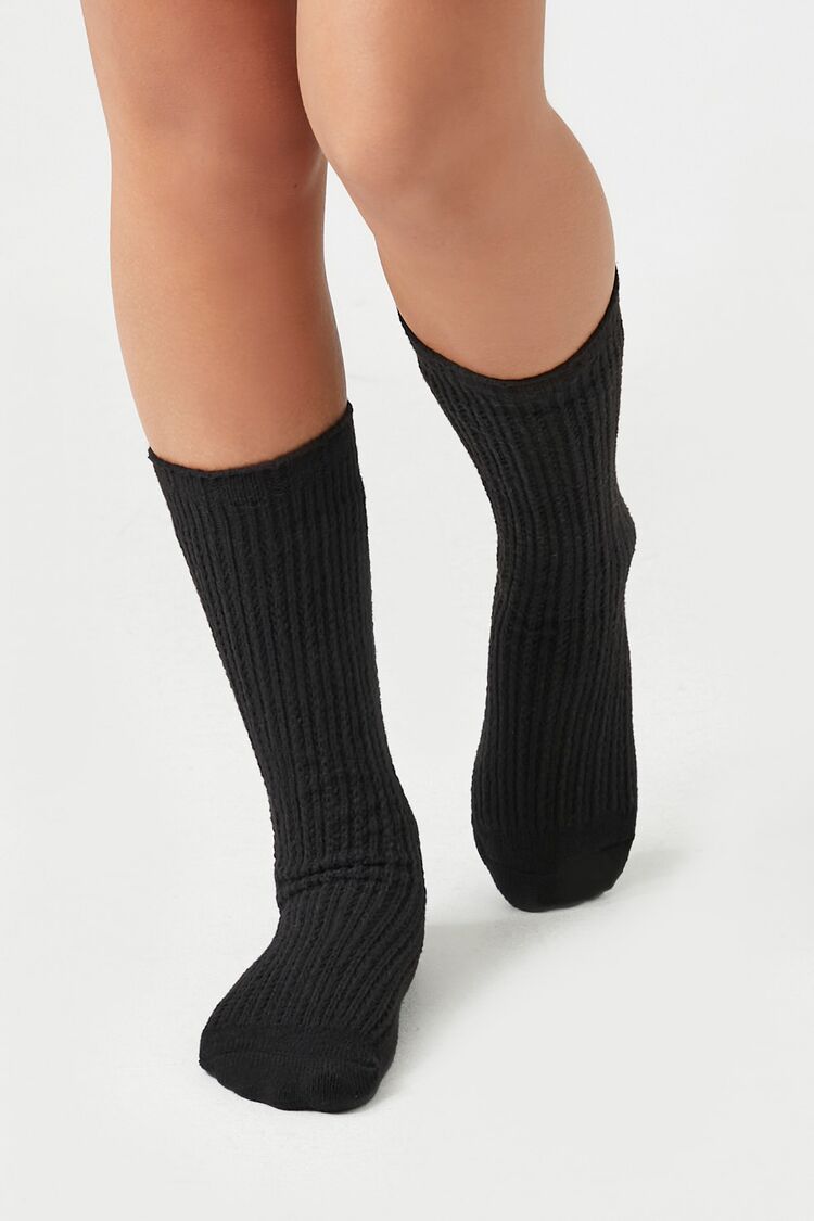 Pointelle Knit Crew Socks | Forever 21 near me
