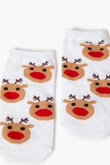 Reindeer Print Ankle Socks | Forever 21 US