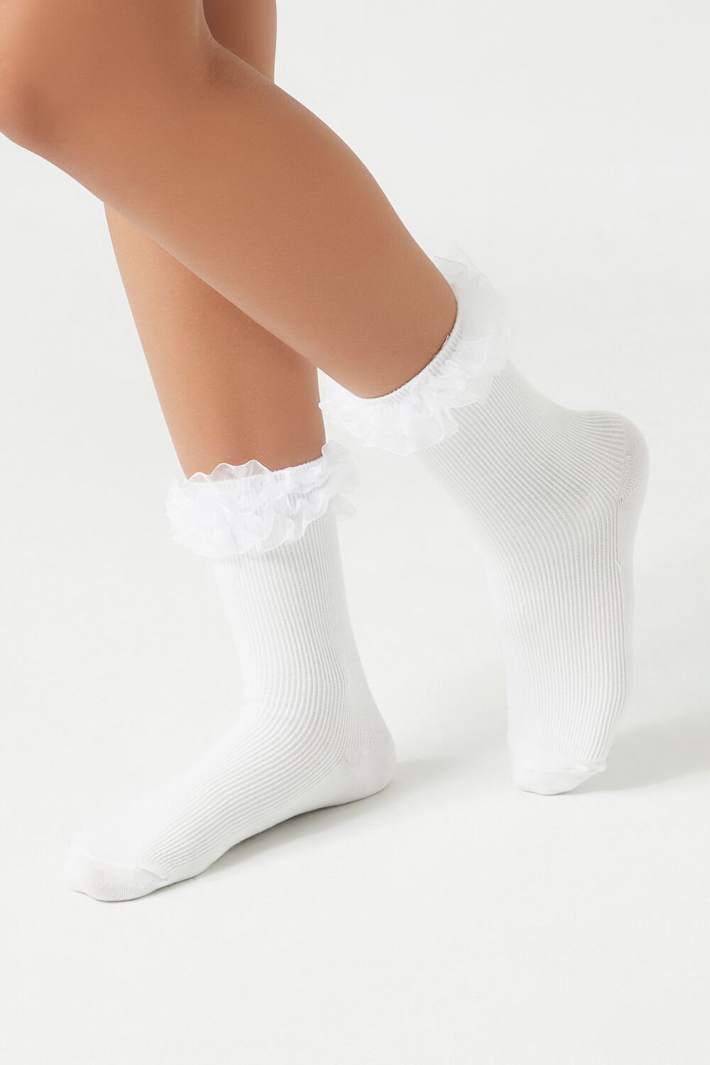 Ruffle-Trim Crew Socks | Forever 21 sale