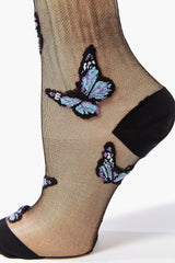 Butterfly Print Mesh Crew Socks | Forever 21 US