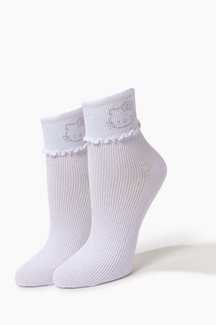 Rhinestone Hello Kitty Crew Socks | Forever 21 on sale