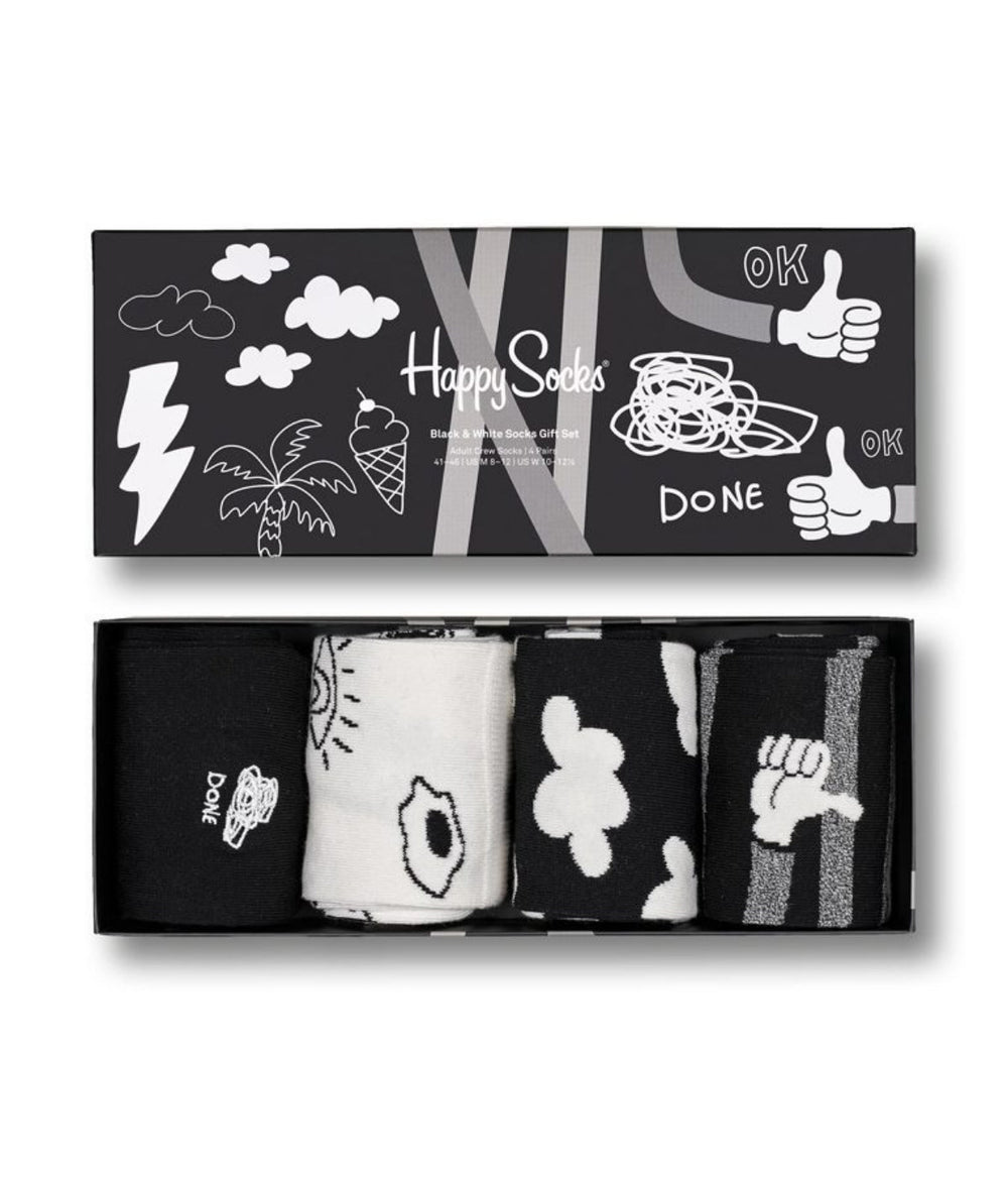 4-Pack Black And White Socks Gift Set Multi | Forever 21 US