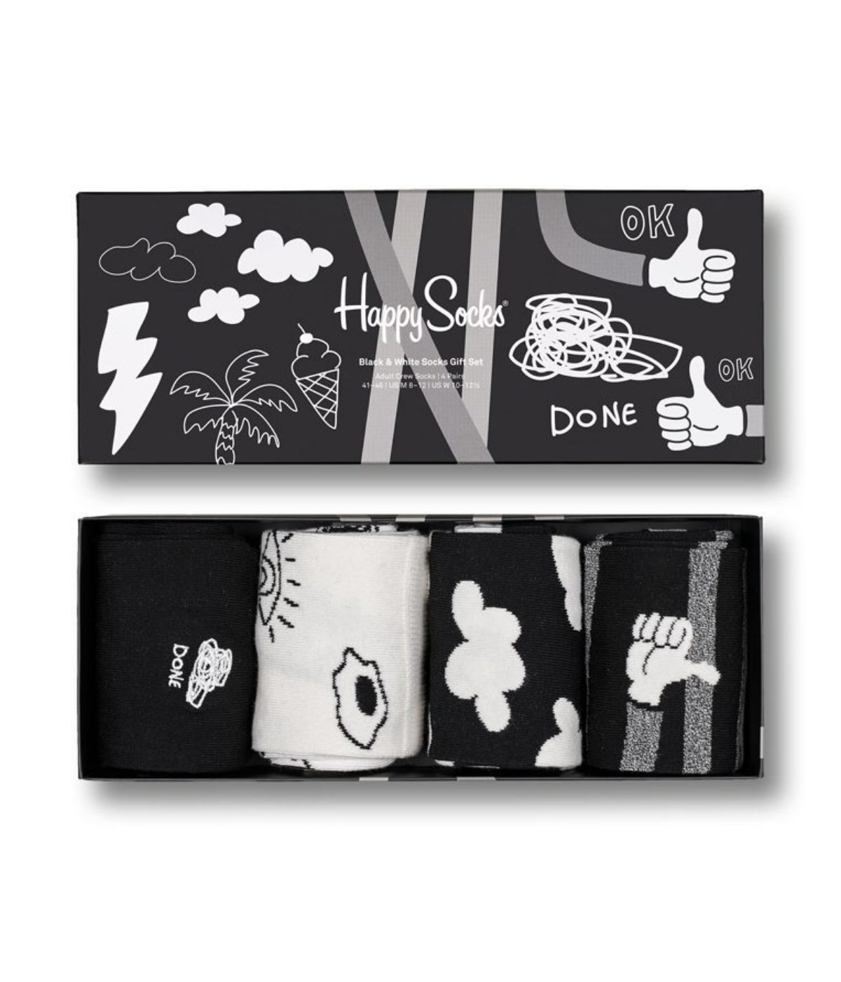 4-Pack Black And White Socks Gift Set Multi | Forever 21 US